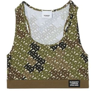 BURBERRY Monogram Print Stretch Jersey Bra Top